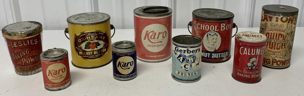 (9)Advertising Peanut Butter,Karo Crystal Tins (1 of 6)
