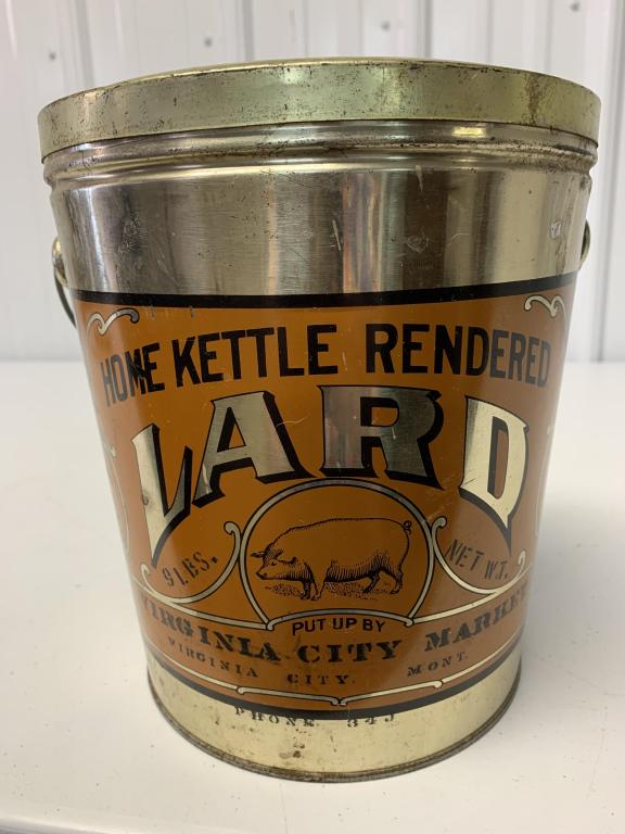Home Kettle Rendered Lard Tin/lid,9 lbs (1 of 3)