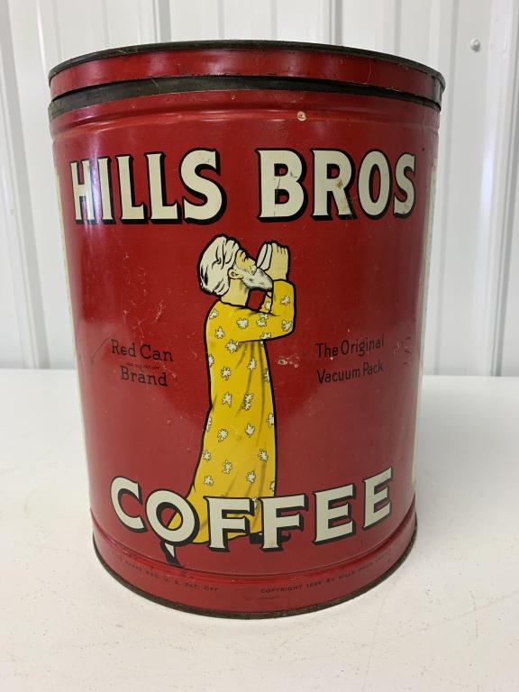 Hills Bros,Red Can Brand Coffee Tin (1 of 4)