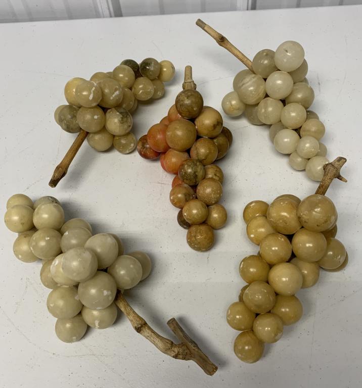 5 bunches of Stone or Glass Grapes on  Stems (1 of 4)