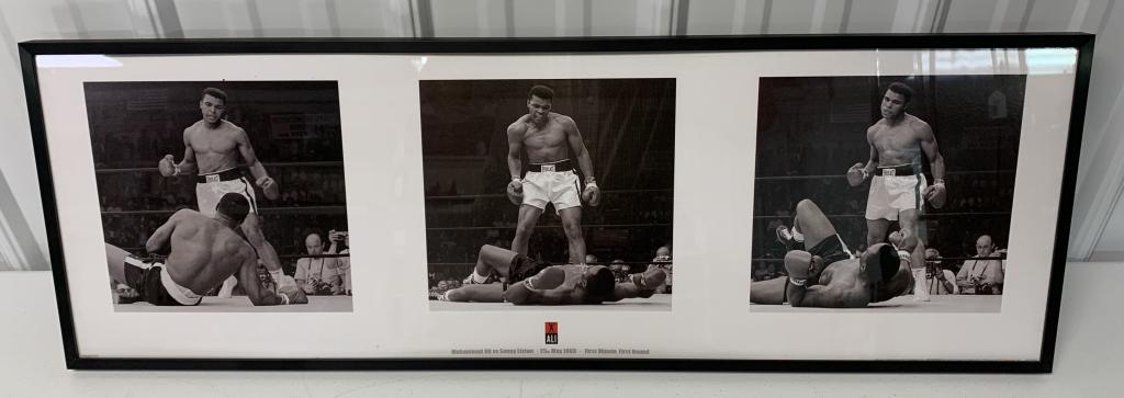 3 Framed Ali & Liston Knock Down May 25,1965: 121/2"x361/2",see photos, reproduction photos