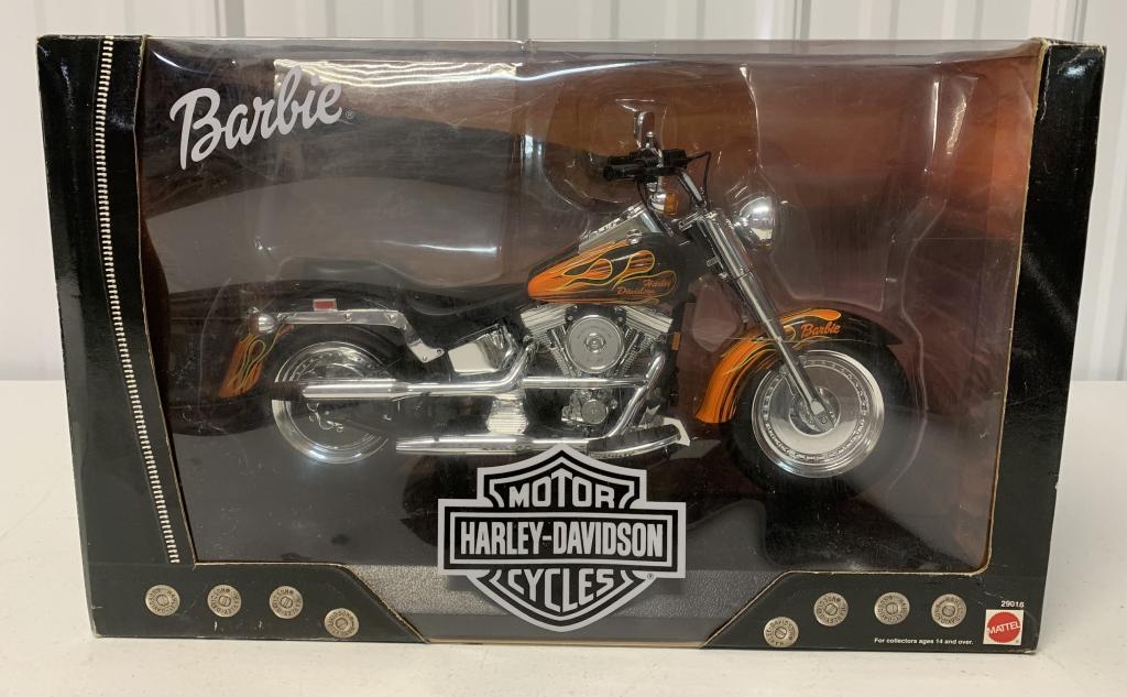 Harley Davidson Barbie Motorcycle,'00,Mattel,NIB: edges worn,bends,tears,cover bent