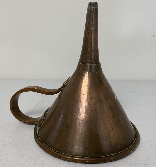 Copper Funnel: has patina, heavy