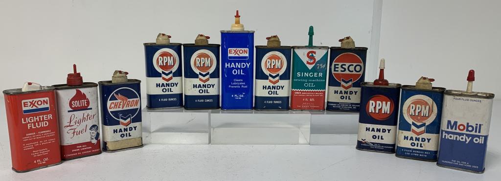 lot of 12 Cans Mobil, RPM, Singer, Solite, Exxon (1 of 6)