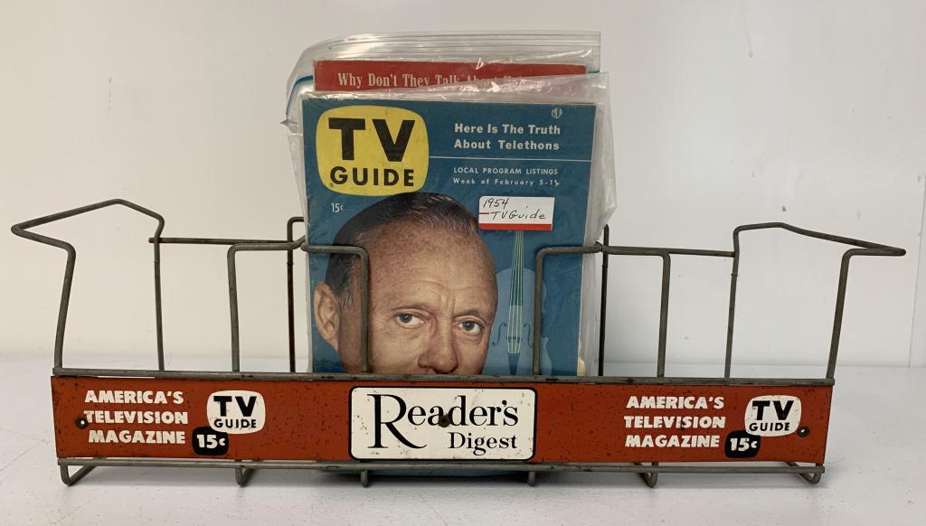 TV Guide/Reader's Digest Rack w/ TV Guides (1 of 4)