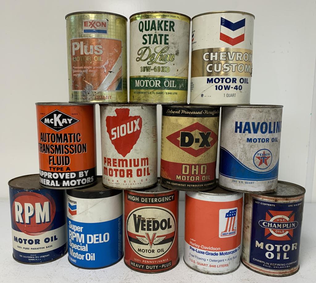 (12) Oil Cans Chevron, McKay, Champlin others (1 of 5)