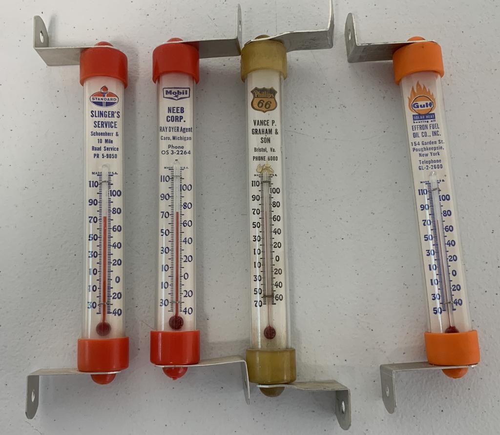 lot of 4 Gulf, 66, Standard, Mobil Thermometers (1 of 6)