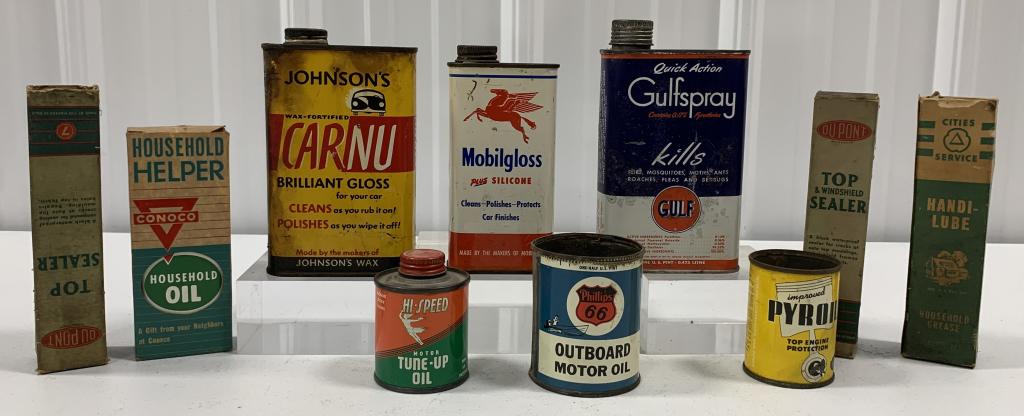 lot of 10 Oil Co Cans Gulf, Conoco, others (1 of 5)