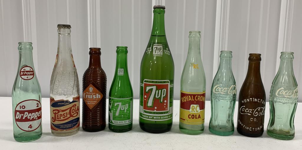 (9)Coca Cola, Pepsi, 7UP, Royal Crown Bottles (1 of 4)