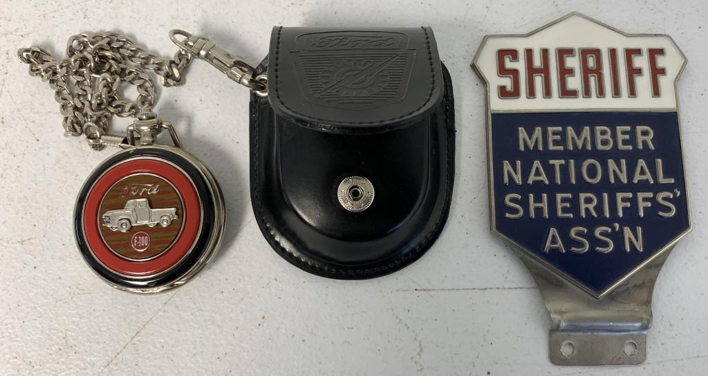 (2) Sheriff's Badge,Ford Pocket Watch with Case (1 of 7)