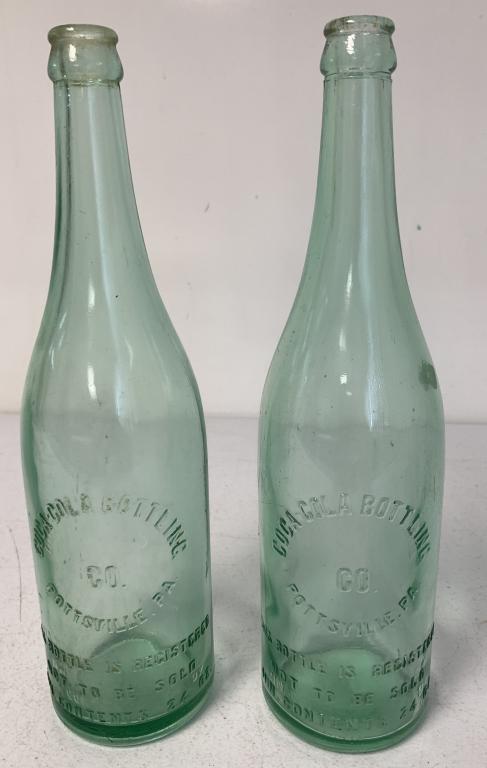 (2) Coca Cola Pottsville PA 24oz Bottles: see photos