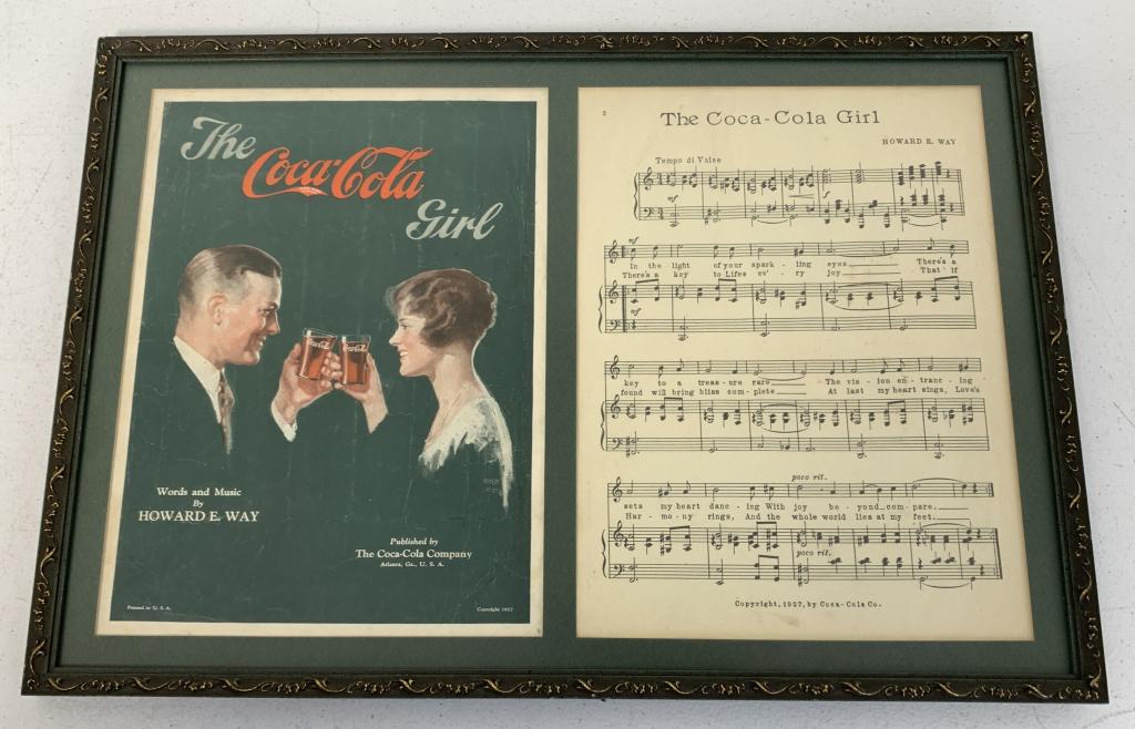 Framed Coca Cola Girl Sheet Music (1 of 4)