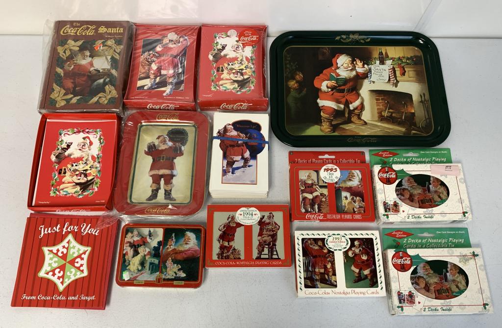 10+ Coca Cola Items playing cards, trays, book (1 of 6)