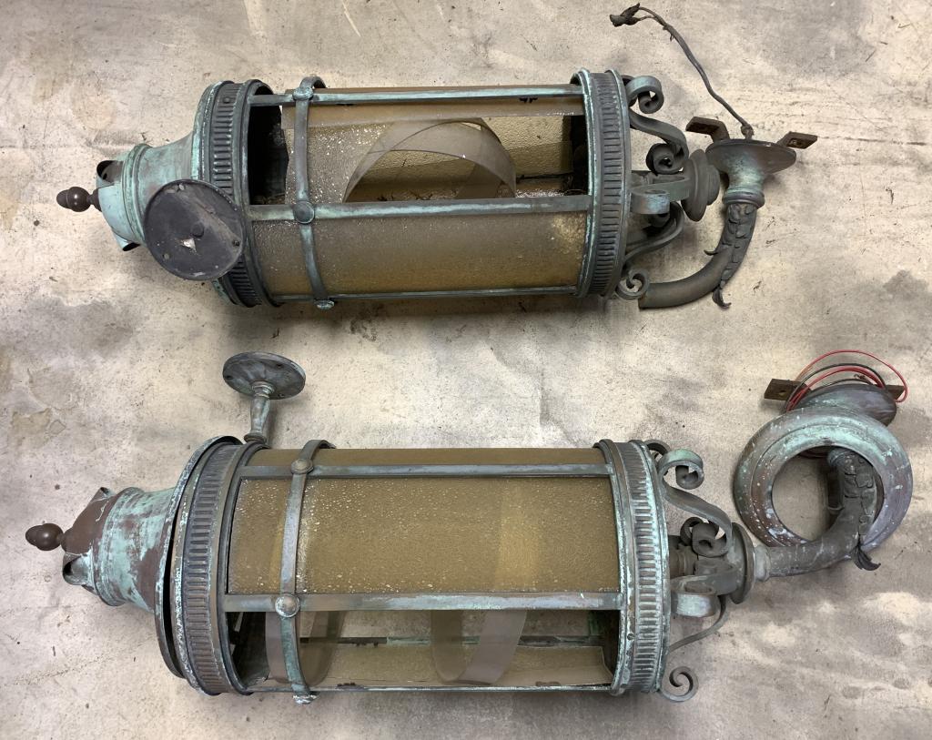 Pair of Art Deco Copper Wall Mounted Lights (1 of 8)