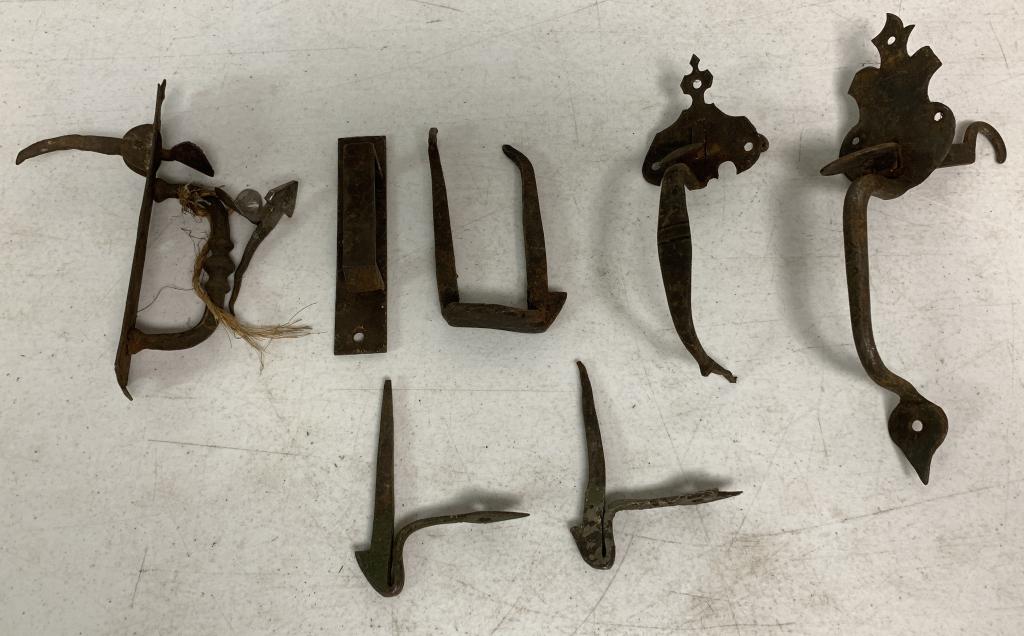 (7)Early Hand Forged/Blacksmith Made Door Items (1 of 5)