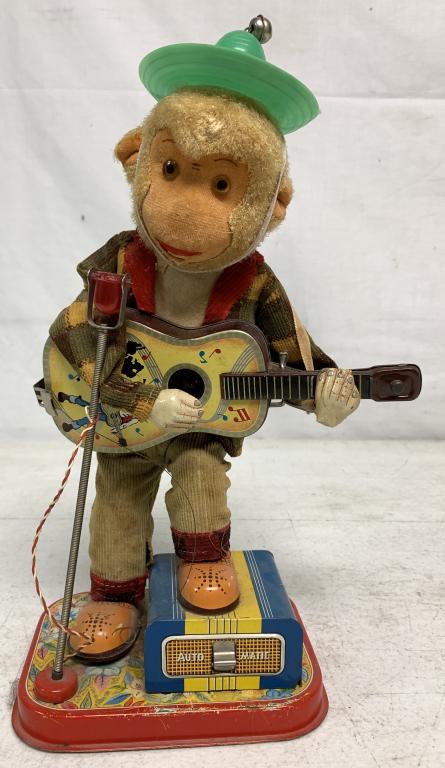 Tin Guitar Playing Monkey Toy (1 of 4)