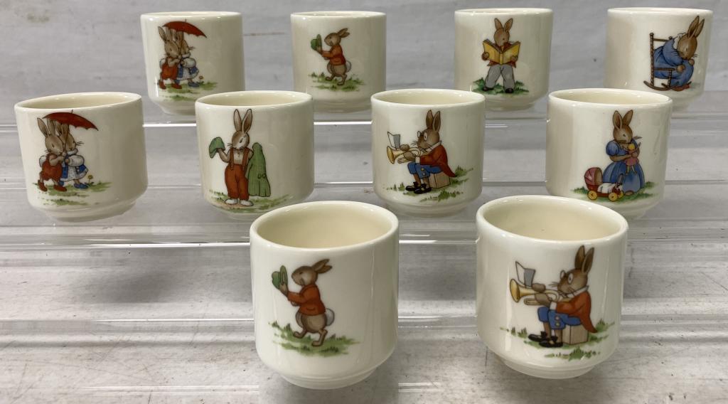lot of 10 Royal Doulton Bunnykins Egg Cups (1 of 4)