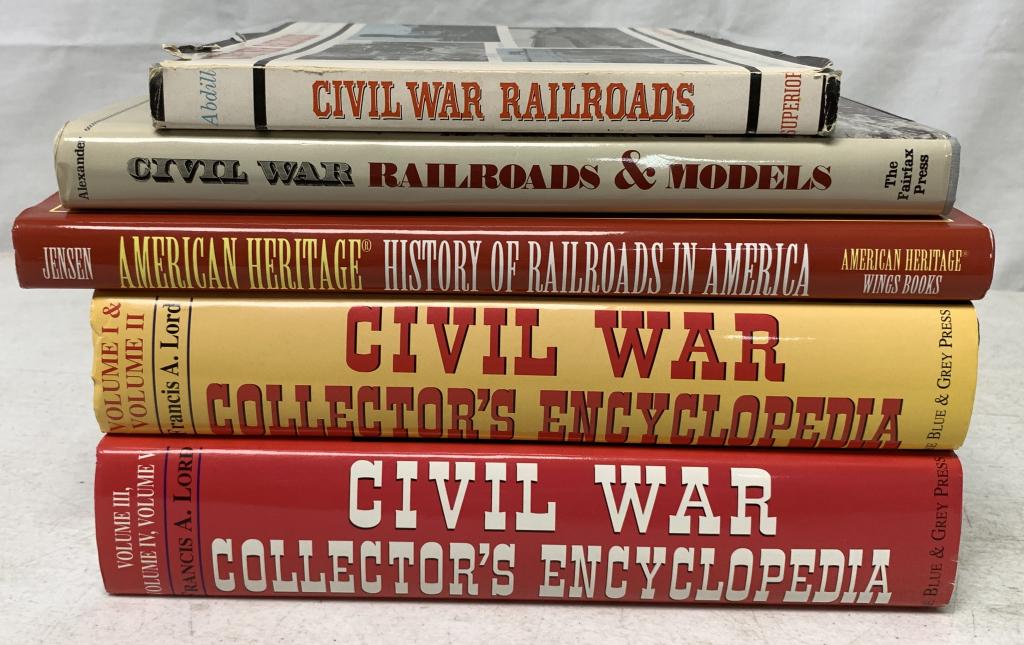 lot of 5 Civil War Collector's, Railroads Books (1 of 4)