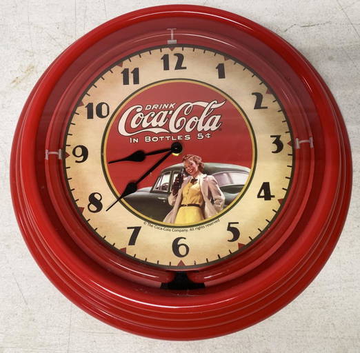 Contemporary Coca Cola Neon Wall Clock Dec 10, 2022 Rentzel's