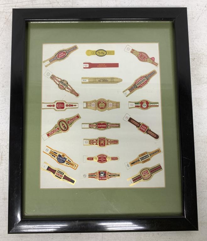 Framed Cigar Bands, Coke, White Owl, others (1 of 4)