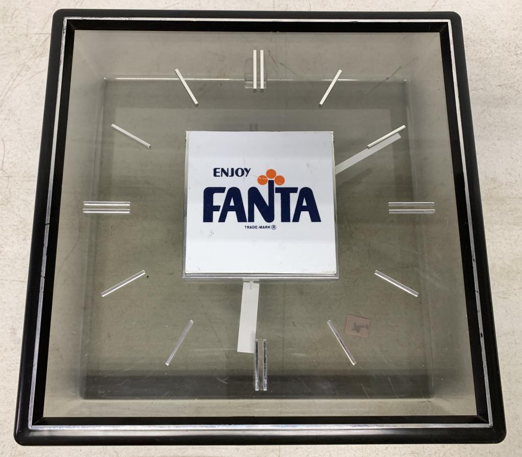 Plastic Enjoy Fanta Wall Clock: untested, some wear and scratches on plastic face