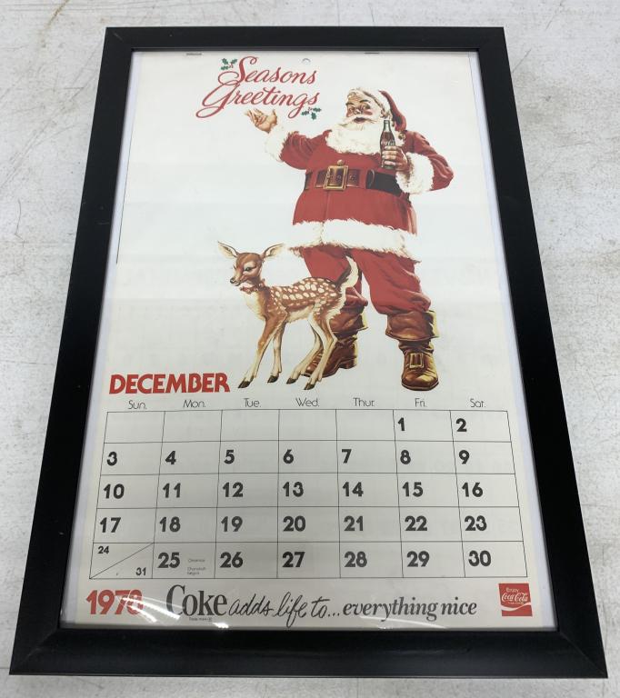 Seasons Greeting Coca Cola 1978 Dec. Calendar (1 of 4)