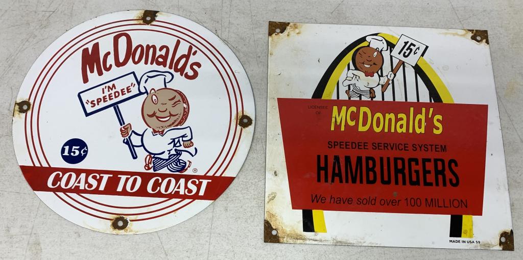 (2) Contemporary McDonald's Porcelain Signs (1 of 4)