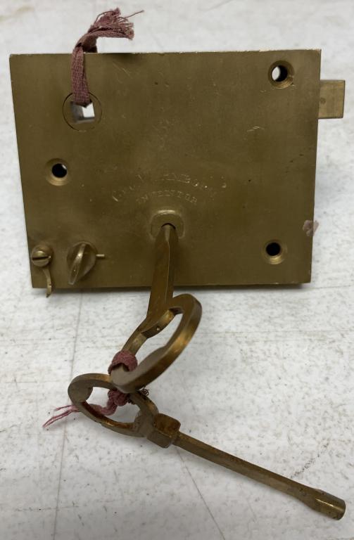 Geo. W. Amborn Inventor Lock & Keys: heavy brass, key locks and unlocks