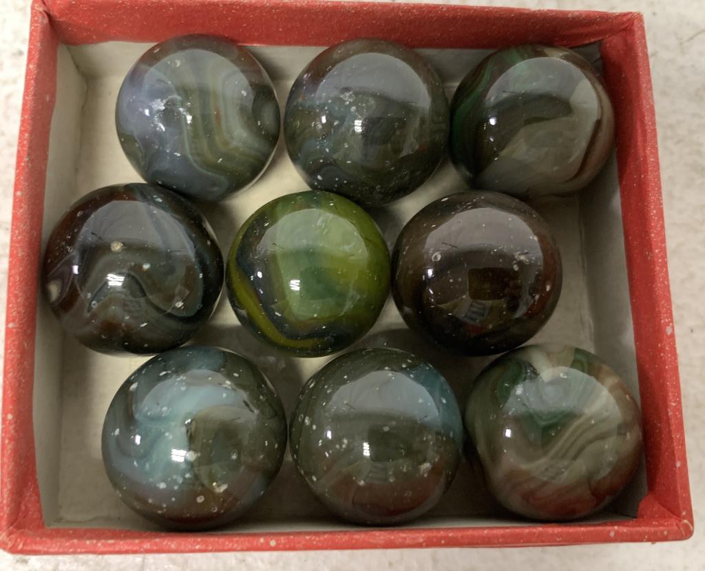 lot of 9 7/8" diameter Earth Colored Marbles (1 of 2)