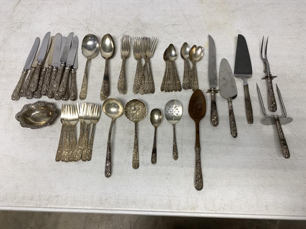 S Kirk & Son Sterling Repousse Silver Flatware Set (1 of 5)