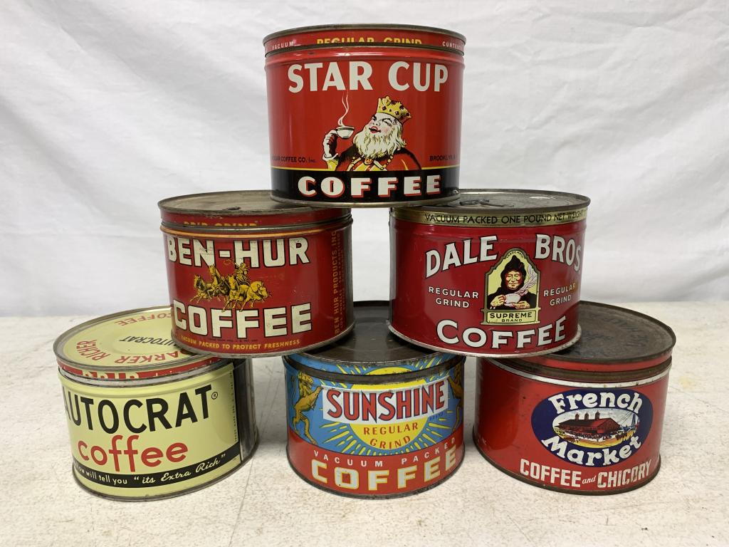 lot of 6 Coffee Tins Ben-Hur, Star Cup, others (1 of 4)