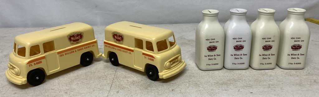 lot of 6 Wilson Dairy Trucks & Bottle Banks (1 of 4)