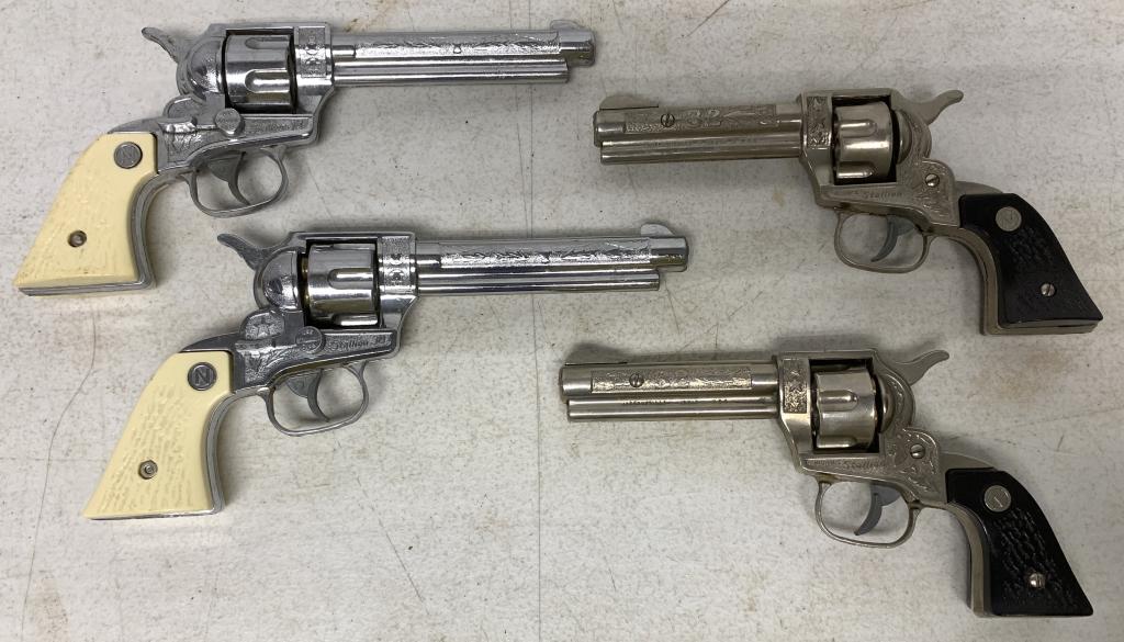 lot of 4 Stallion 38 & Stallion 32 Cap Guns: possibly been used at one time