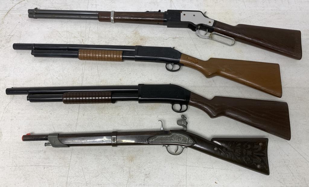 lot of 4 Hubley, Winchester, Power Jet Toy Guns (1 of 6)