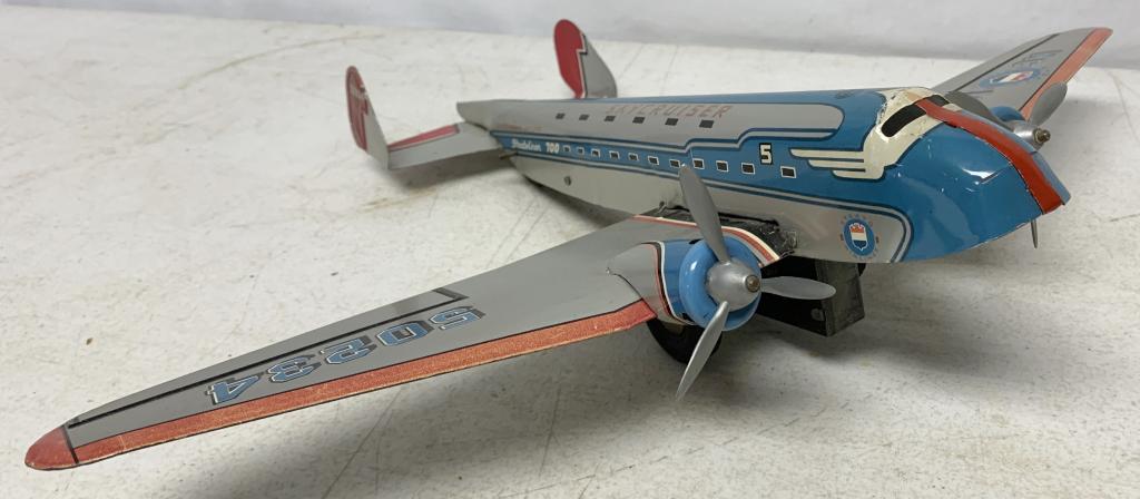 Marx Tin Strato Air Lines Friction Airplane (1 of 2)