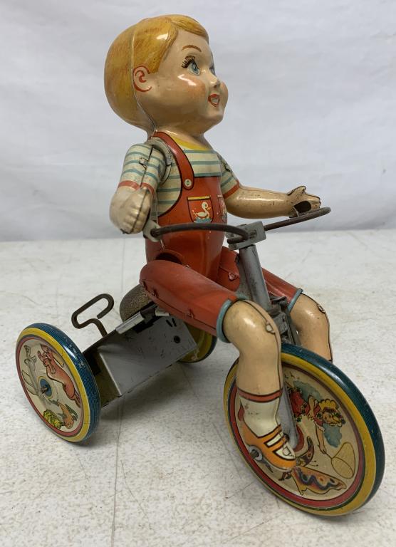 Unique Art Mfg Co Kiddy Cyclist Tin Wind Uo Toy (1 of 4)
