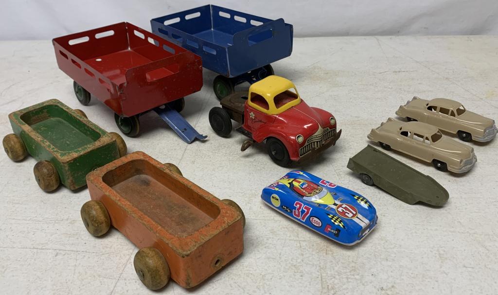 (9) Tin, Wooden, Plastic Cars & Trucks, others (1 of 5)