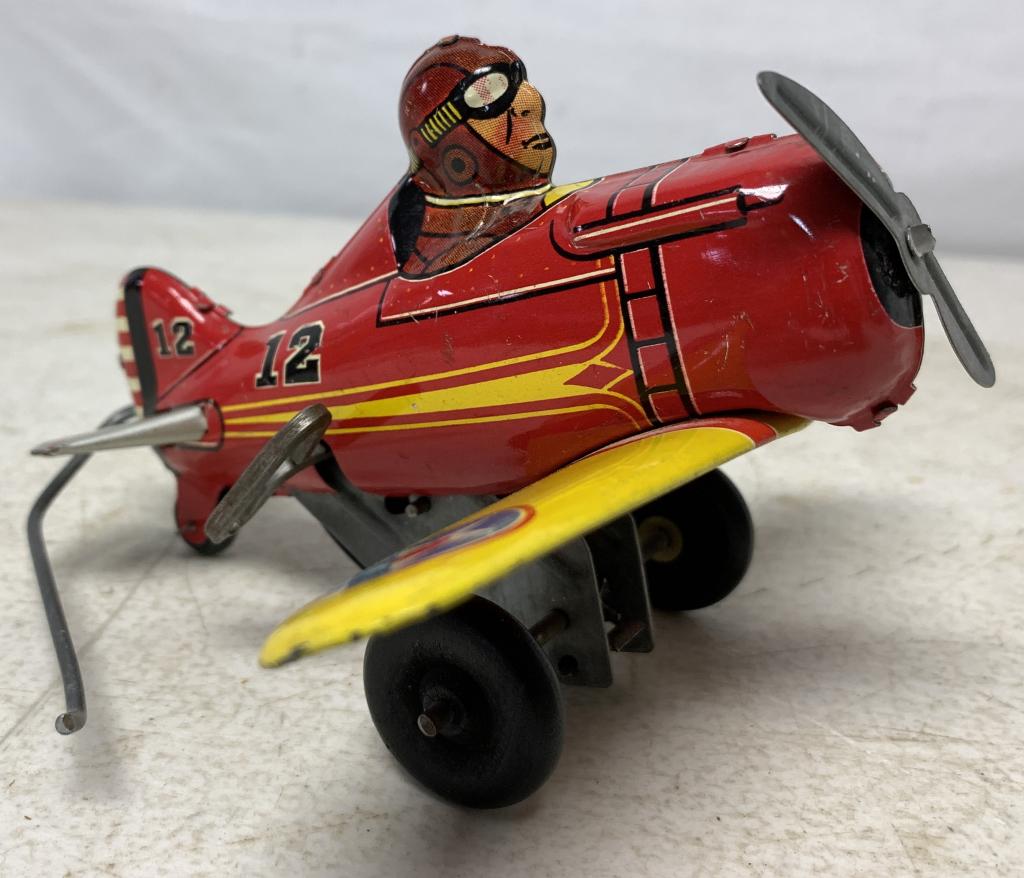 Marx Tin Litho Wind Up Roll Over Plane (1 of 3)