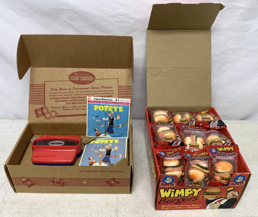 (2) Popeye Wiew Master & box of Wimpy Candy (1 of 4)