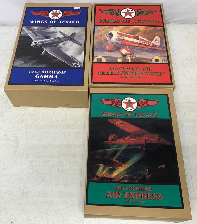 lot of 3 Wings of Texaco Die Cast Airplane Banks (1 of 4)