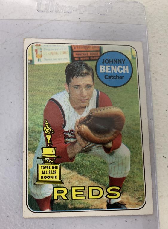 Johnny Bench 1969 Topps Baseball Card (1 of 2)