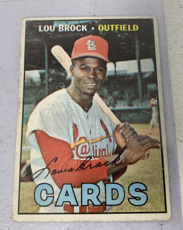 Lou Brock 1967 Topps Baseball Card (1 of 2)