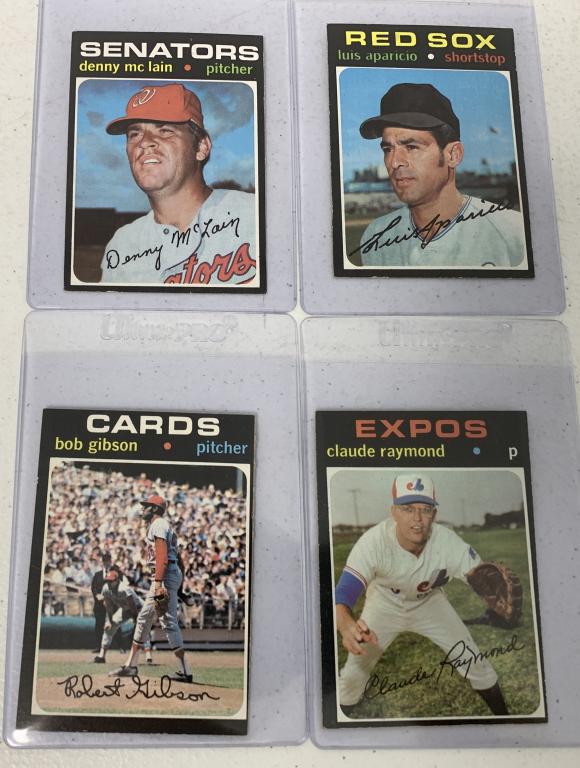 (4)1971 Topps Baseball Cards, Gibson, McClain (1 of 4)