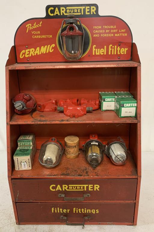 Carbureter Fuel Filters Display Case & Contents (1 of 6)