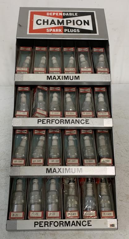 Champion Spark Plug Metal Rack & Sparkplugs (1 of 6)