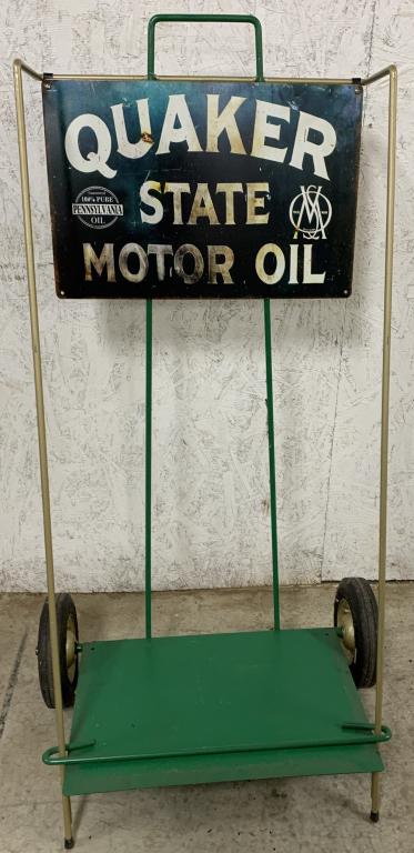 Contemporary Quaker State Sign w/ Oil Rack (1 of 6)