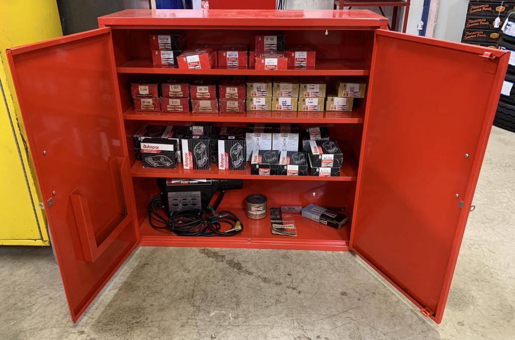 Metal Champion Spark Plug Cabinet w/ Plugs (1 of 5)