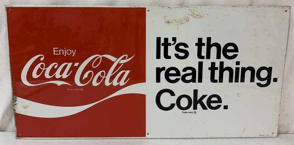 Heavy Tin Single Sided Coca Cola Sign (1 of 5)