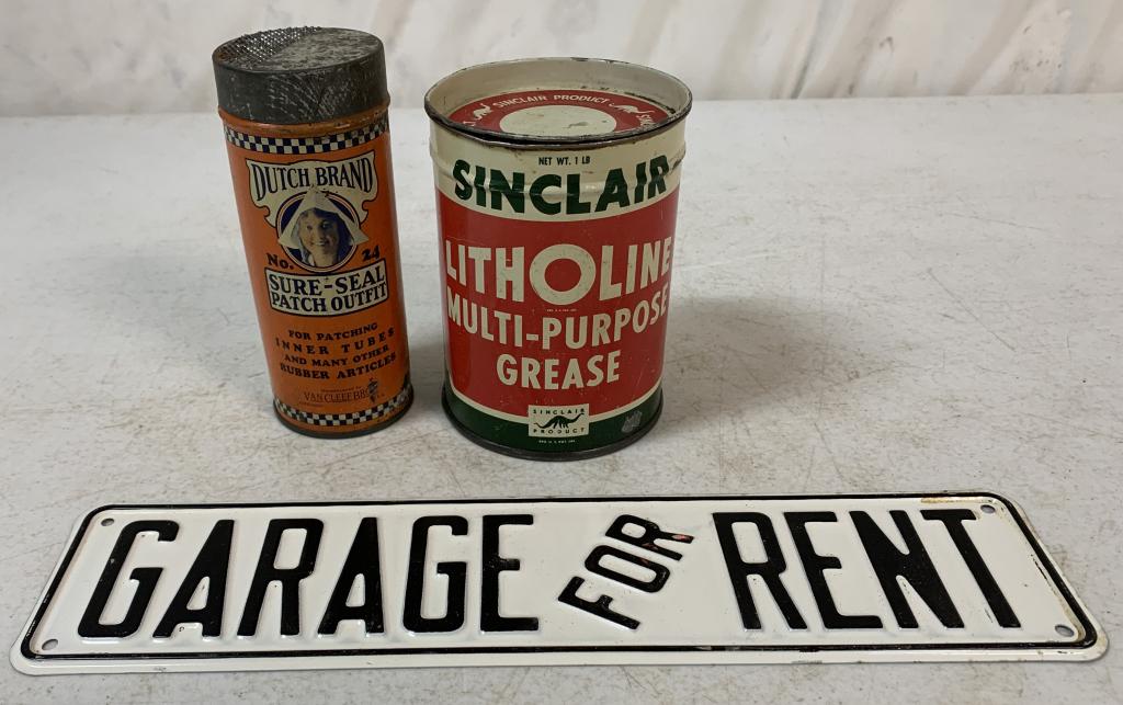(3)Sinclair, Dutch Brand Tins & Tin Rent Sign (1 of 4)