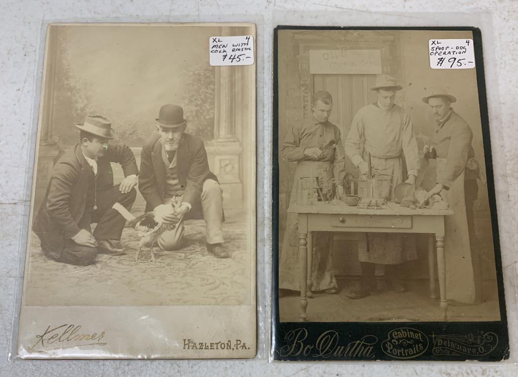 (2) Very Old Photographs Men w/ Animals (1 of 2)